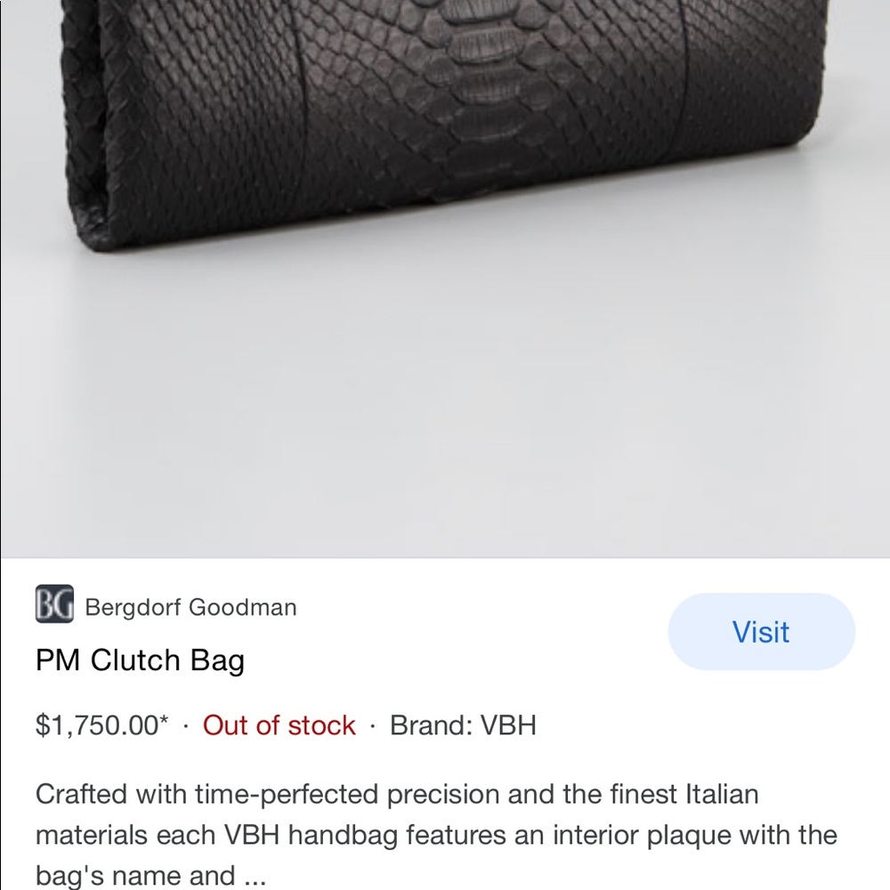 VBH genuine python PM clutch - Picture 9 of 12